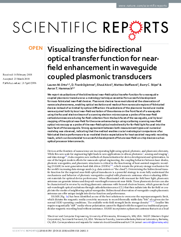 (PDF) Visualizing the bidirectional optical transfer function for near ...