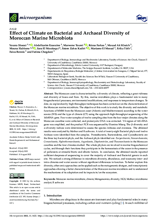 (PDF) Effect of Climate on Bacterial and Archaeal Diversity of Moroccan ...