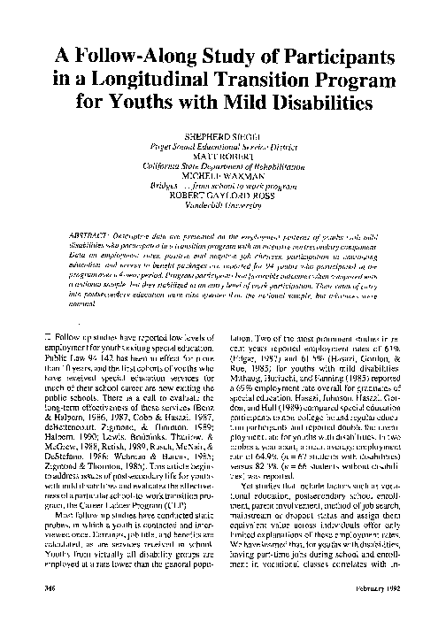 (PDF) A Follow-along Study of Participants in a Longitudinal Transition ...