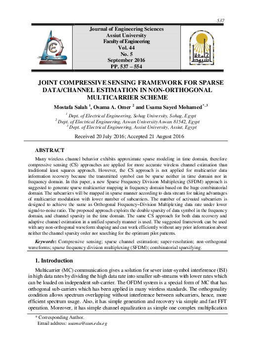 (PDF) Joint Compressive Sensing Framework for Sparse Data/Channel ...