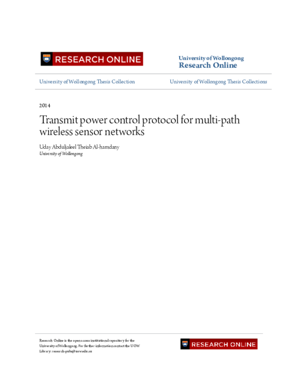 (PDF) A transmit power control protocol for multipath wireless sensor ...