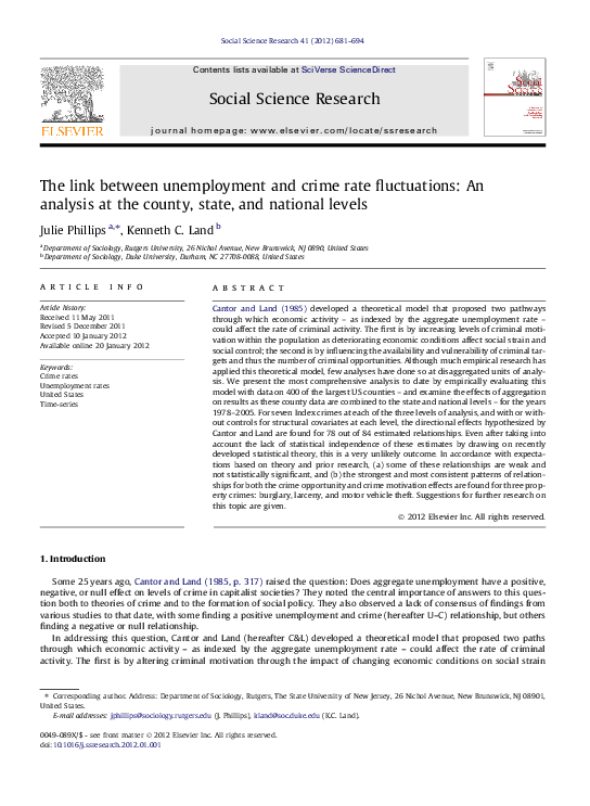 (PDF) The link between unemployment and crime rate fluctuations: An ...