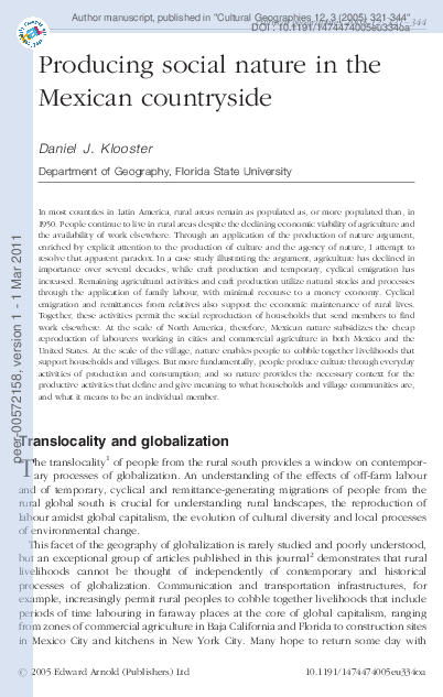 (PDF) Producing social nature in the Mexican countryside