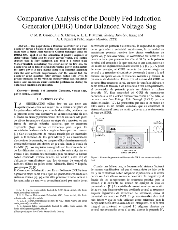 (PDF) Comparative Analysis of the Doubly Fed Induction Generator (DFIG ...