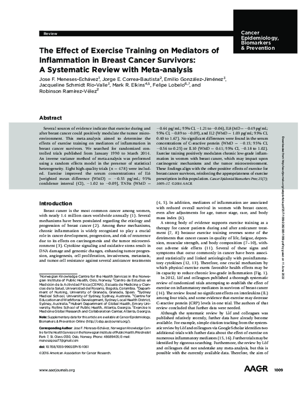 (PDF) The Effect of Exercise Training on Mediators of Inflammation in ...