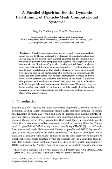 (PDF) A Parallel Algorithm for the Dynamic Partitioning of Particle ...