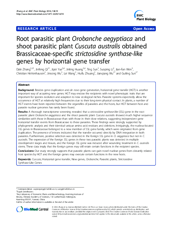 (PDF) Root parasitic plant Orobanche aegyptiaca and shoot parasitic ...