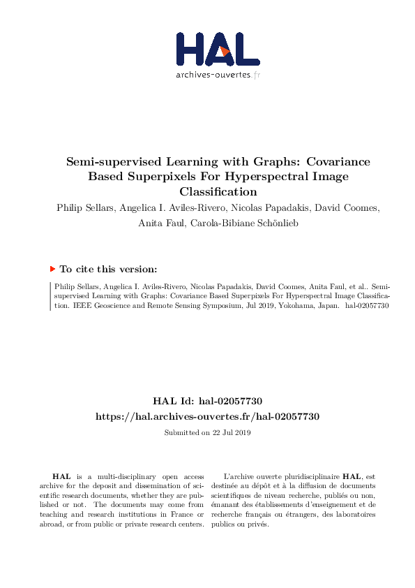 (PDF) Semi-Supervised Learning with Graphs: Covariance Based ...