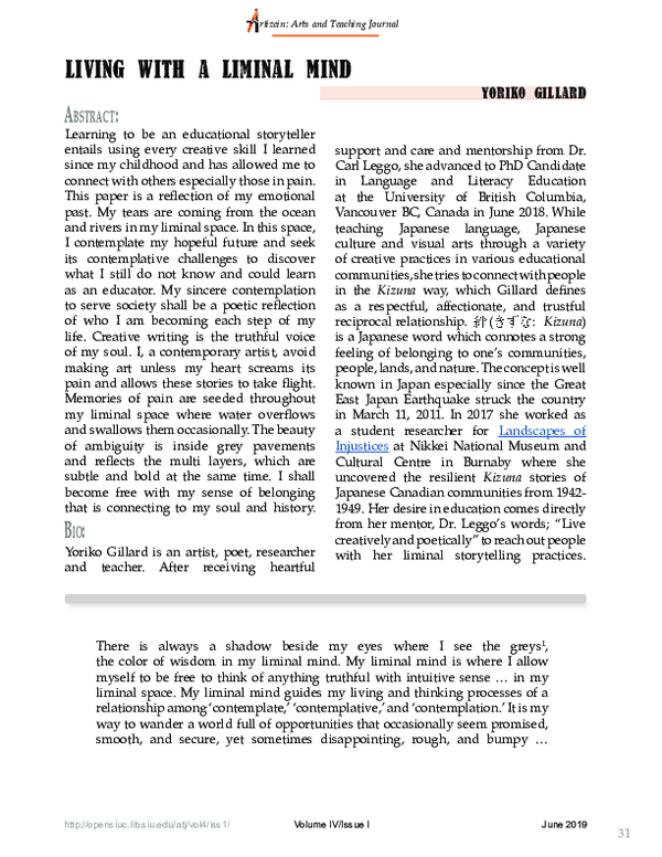 (PDF) Living with a Liminal Mind