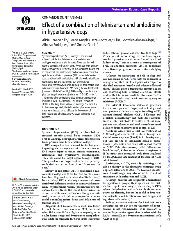 (PDF) Effect of a combination of telmisartan and amlodipine in