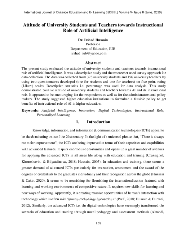 (PDF) Attitude of University Students and Teachers towards ...