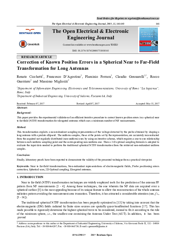  pdf correction of known position errors in a spherical near to far