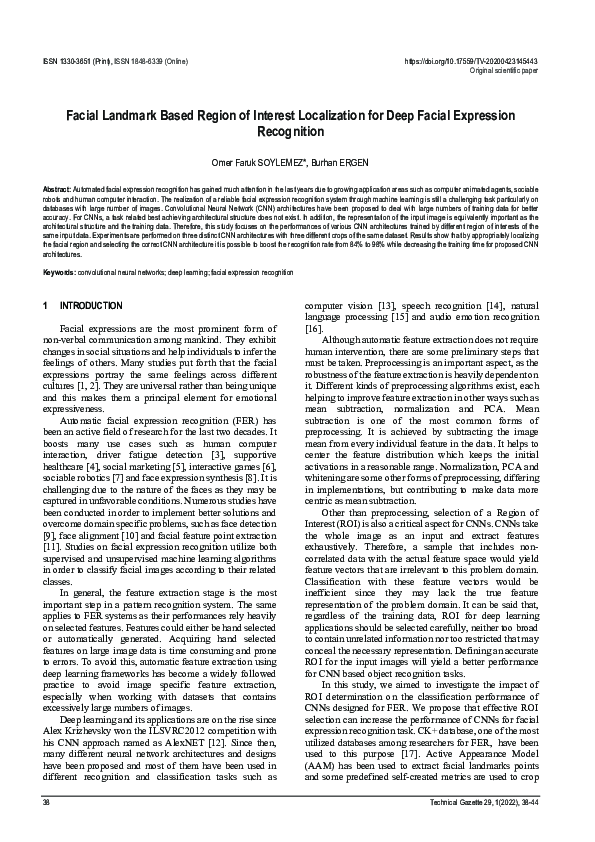 (PDF) Facial Landmark Based Region of Interest Localization for Deep ...