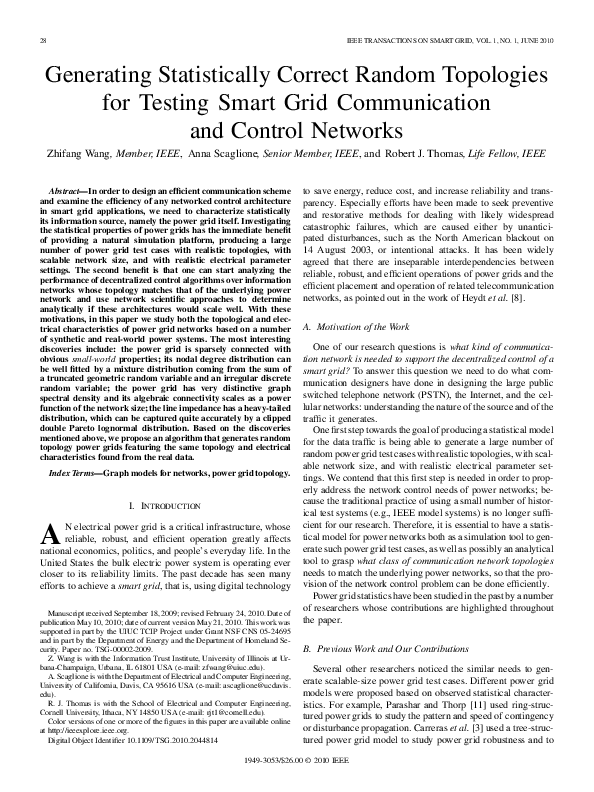 (PDF) Generating Statistically Correct Random Topologies for Testing ...