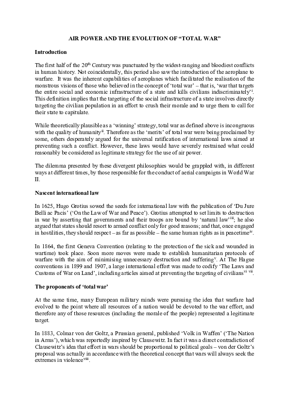 (PDF) Air Power and the Evolution of "Total War"
