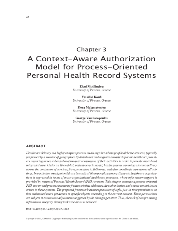 (PDF) A Context-Aware Authorization Model for Process-Oriented Personal ...