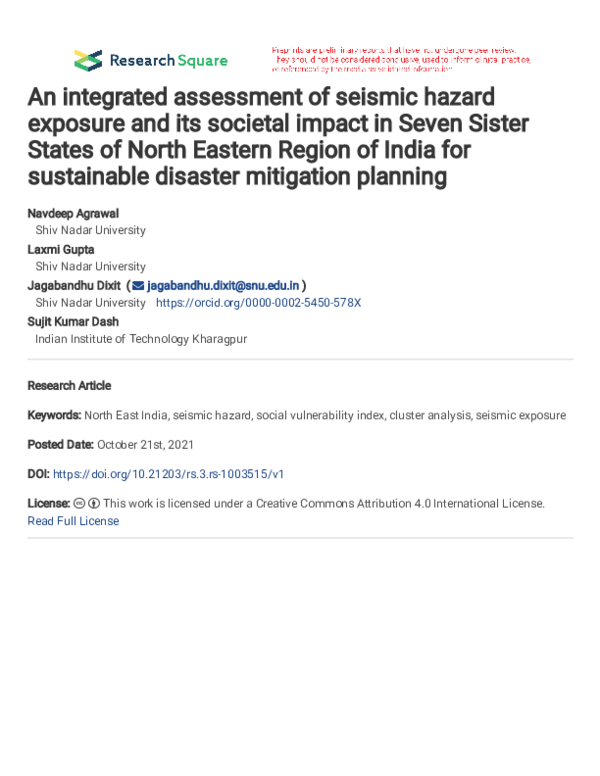 (PDF) An integrated assessment of seismic hazard exposure and its ...
