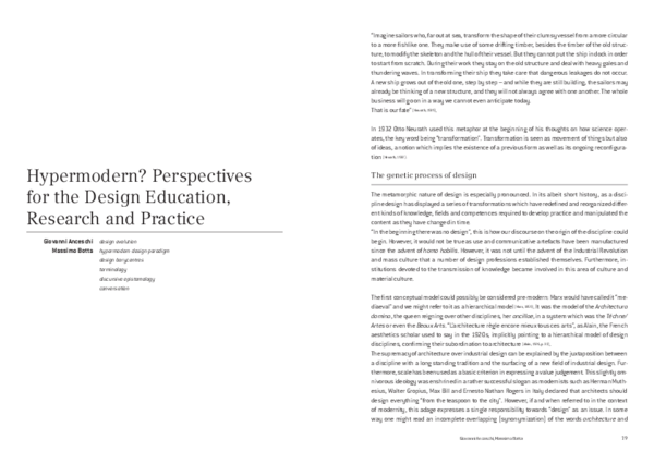 (PDF) Hypermodern? Perspectives for the Design Education, Research and ...