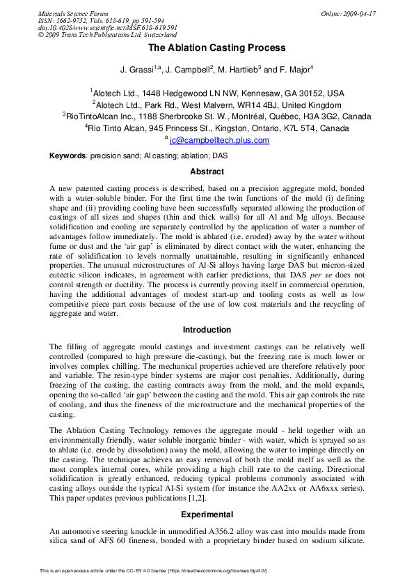 (PDF) The Ablation Casting Process