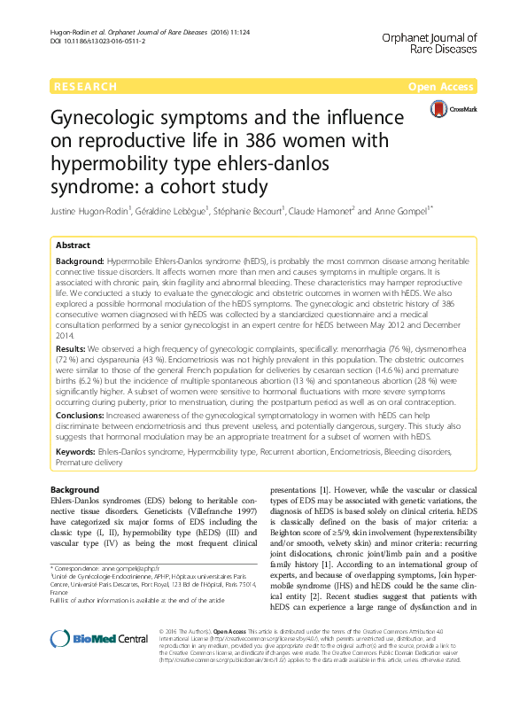 (PDF) Gynecologic symptoms and the influence on reproductive life in ...