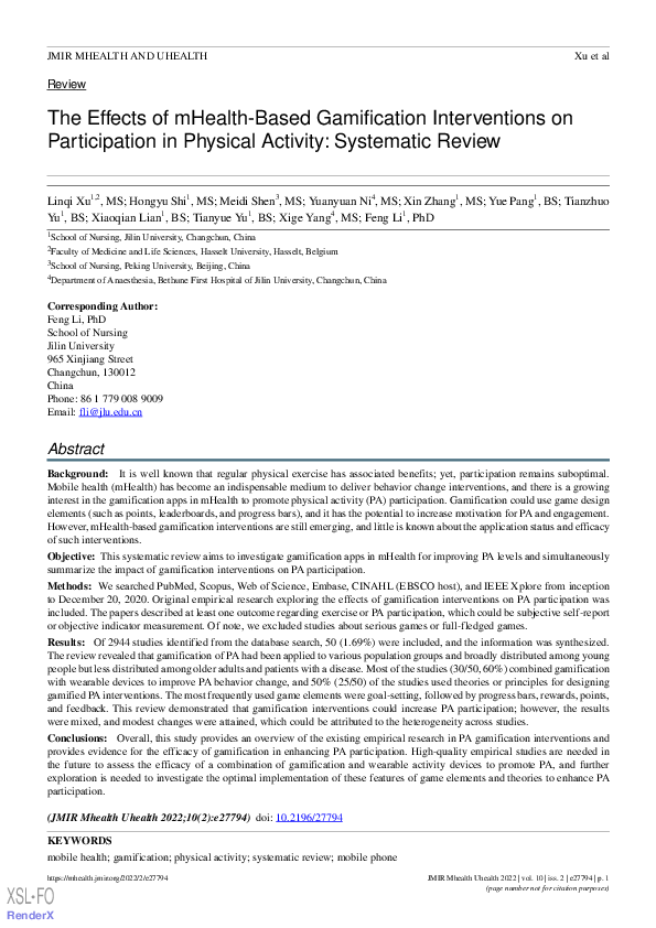 (PDF) The Effects of mHealth-Based Gamification Interventions on ...