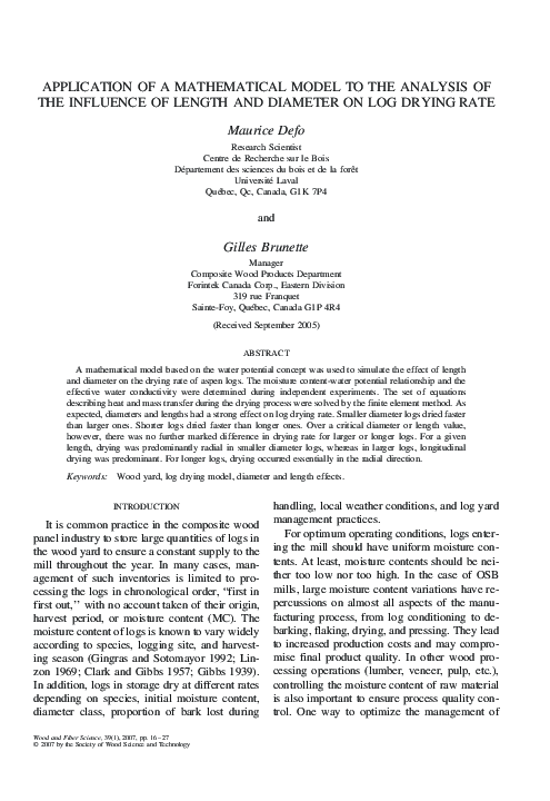 (PDF) Application of a Mathematical Model to the Analysis of the ...
