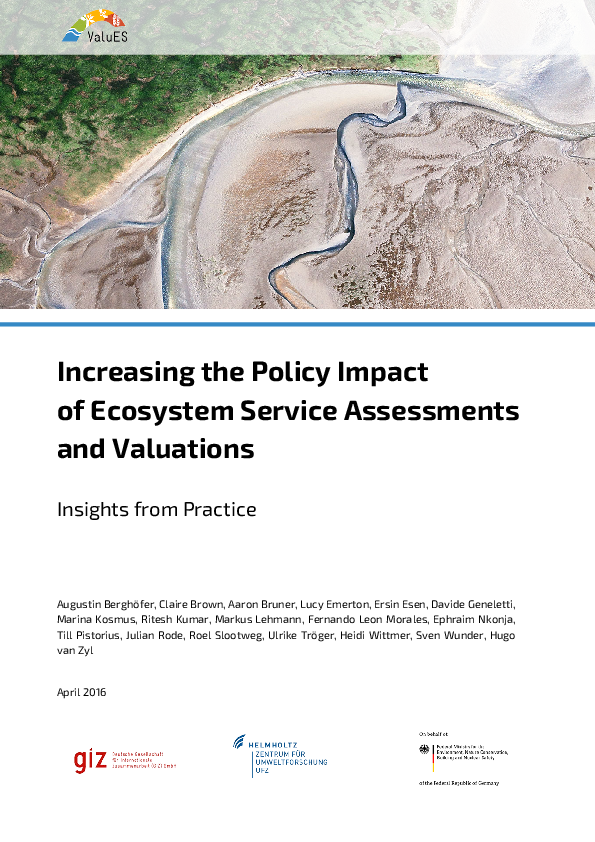 (PDF) Increasing the Policy Impact of Ecosystem Service Assessments and ...
