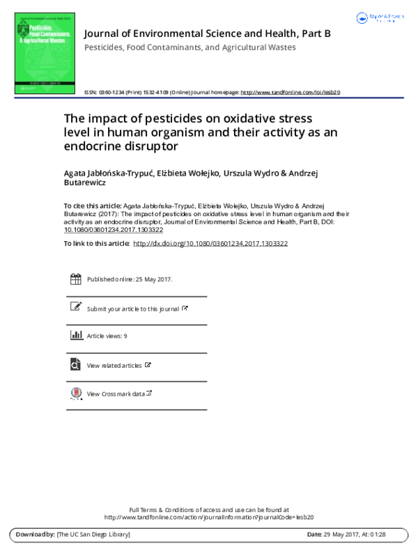 (PDF) The impact of pesticides on oxidative stress level in human
