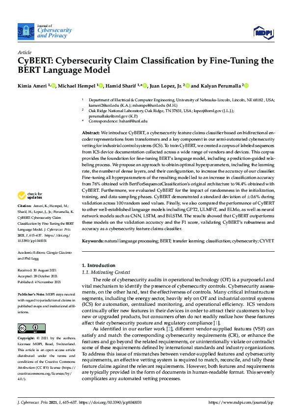 (PDF) CyBERT: Cybersecurity Claim Classification by Fine-Tuning the ...