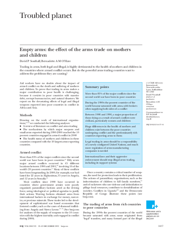 (PDF) Empty arms: the effect of the arms trade on mothers and children