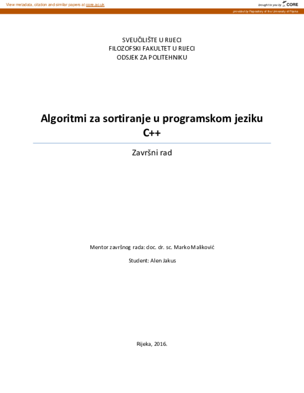 (PDF) Sorting Algorithms in Programming Language C