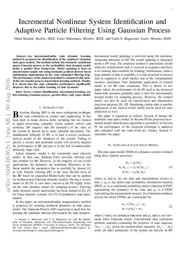 (PDF) Incremental Nonlinear System Identification and Adaptive Particle ...