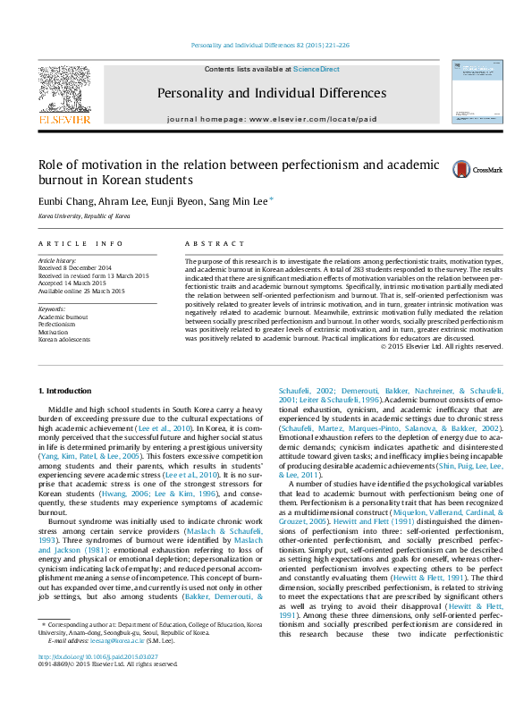 (PDF) Role of motivation in the relation between perfectionism and ...