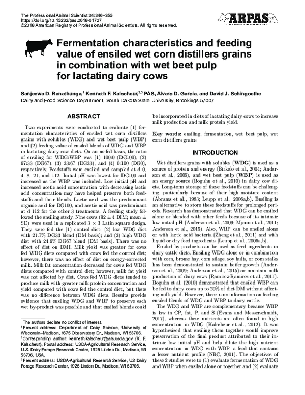 (PDF) Fermentation characteristics and feeding value of ensiled wet ...