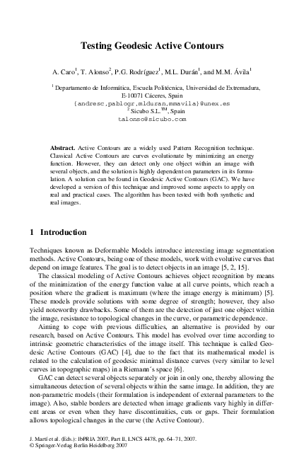 (PDF) Testing Geodesic Active Contours