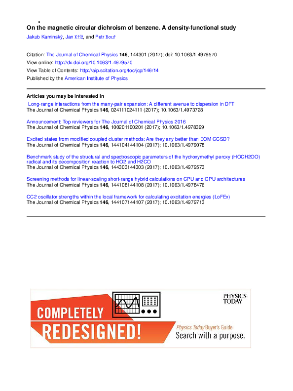 (PDF) On the magnetic circular dichroism of benzene. A density ...