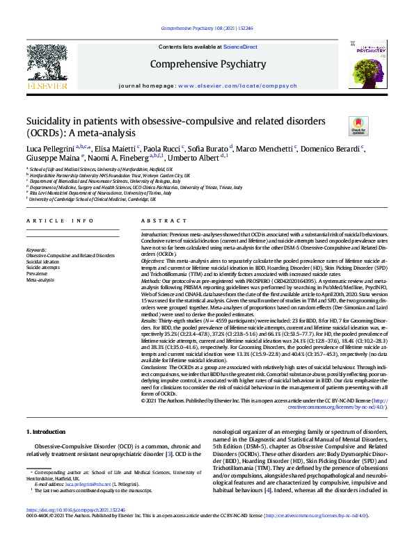 (PDF) Suicide attempts and suicidal ideation in patients with obsessive ...