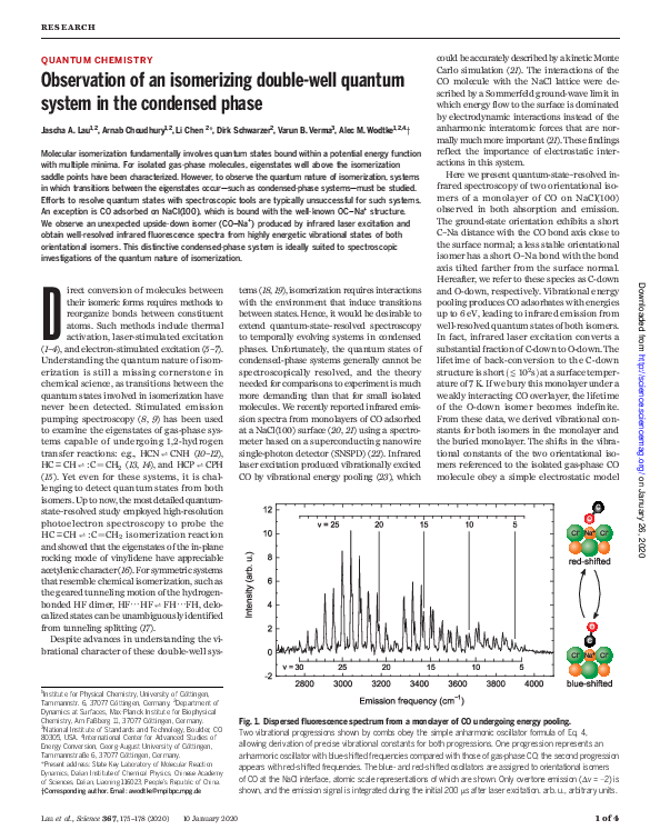 (PDF) Observation of an isomerizing double-well quantum system in the ...
