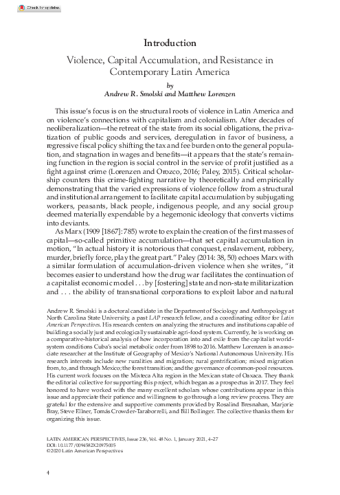 (PDF) Introduction: Violence, Capital Accumulation, and Resistance in ...