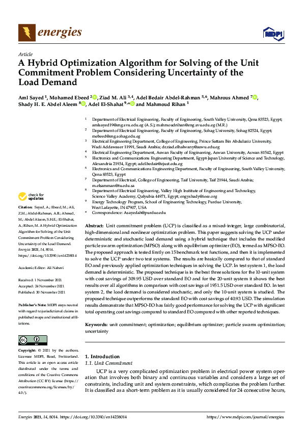 (PDF) A Hybrid Optimization Algorithm for Solving of the Unit ...