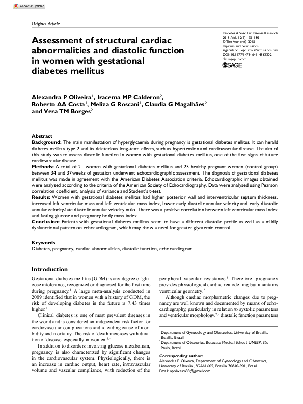 (PDF) Assessment of structural cardiac abnormalities and diastolic ...