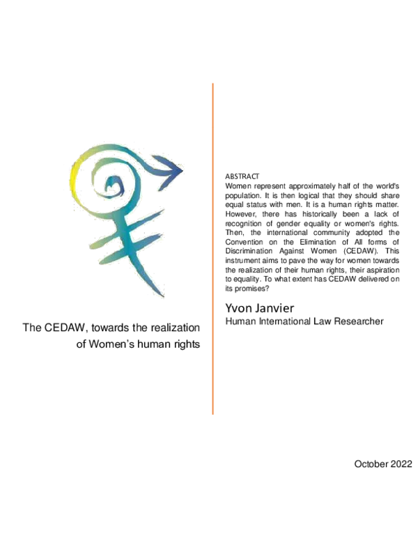 (PDF) The CEDAW, towards the realization of Women's human rights