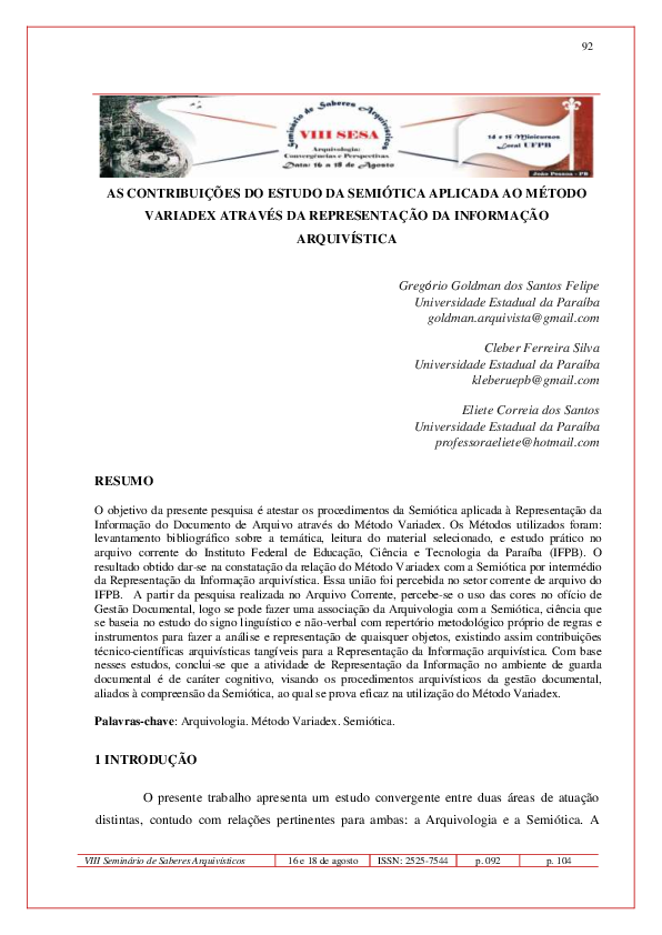 (PDF) As contribuições do estudo da semiótica aplicada ao método ...