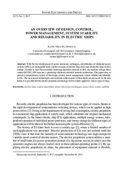 (PDF) An Overview of Design, Control, Power Management, System ...