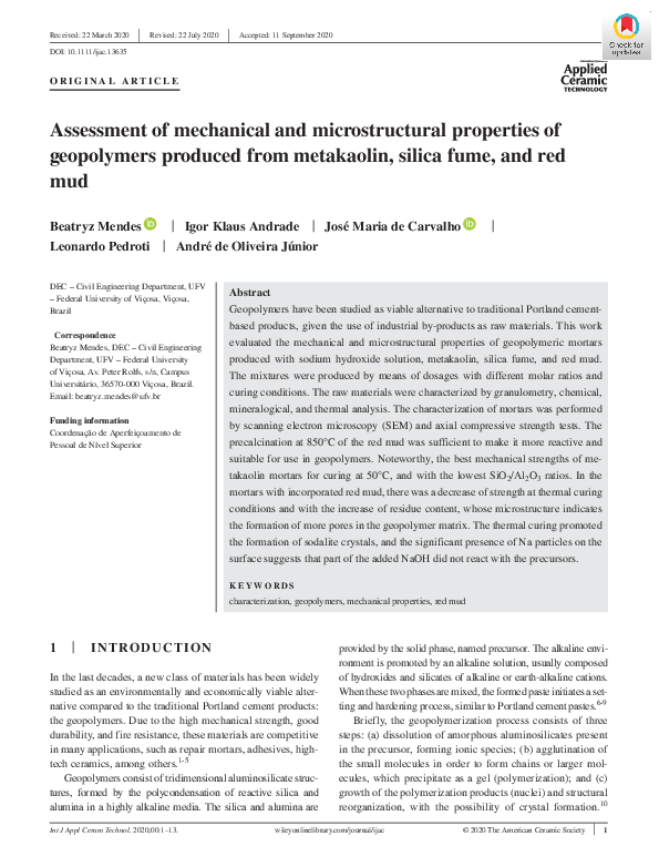 (PDF) Assessment of mechanical and microstructural properties of ...