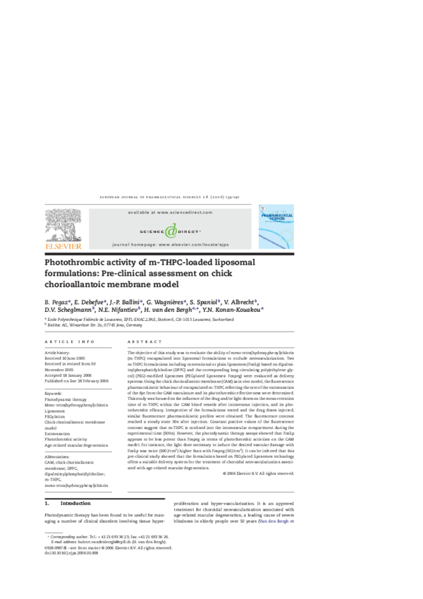 (PDF) Photothrombic activity of m-THPC-loaded liposomal formulations ...