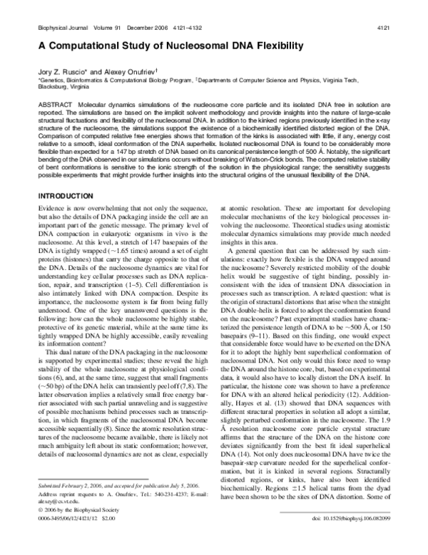 (PDF) A Computational Study of Nucleosomal DNA Flexibility