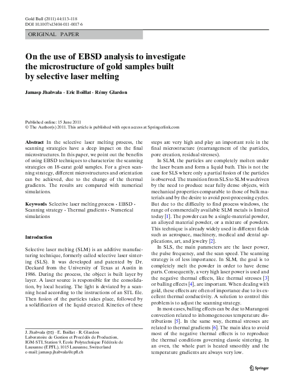 (PDF) On the use of EBSD analysis to investigate the microstructure of ...