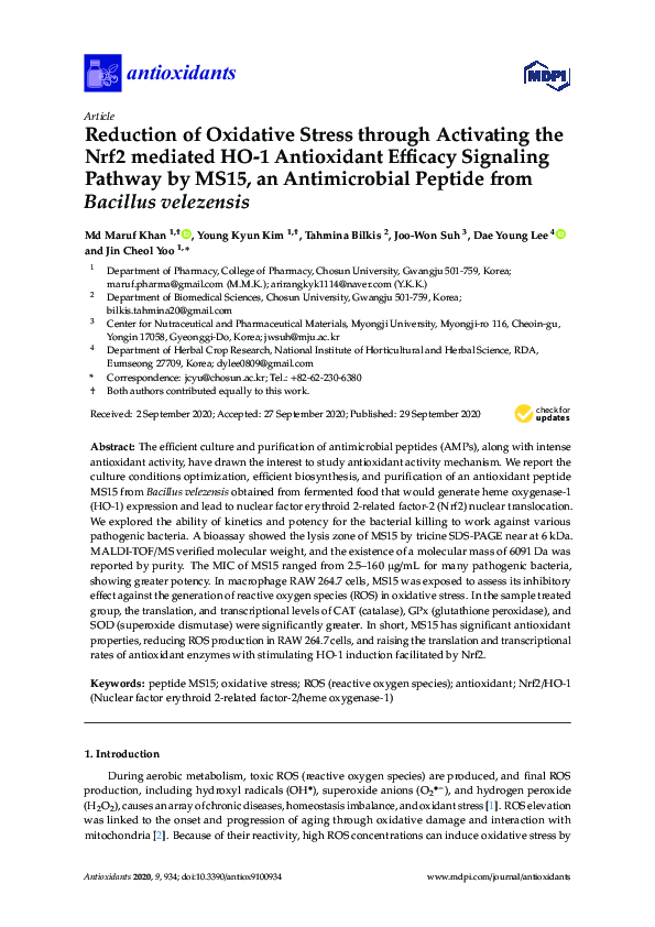 (PDF) Reduction of Oxidative Stress through Activating the Nrf2 ...