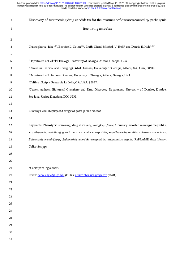 (PDF) Discovery of repurposing drug candidates for the treatment of ...